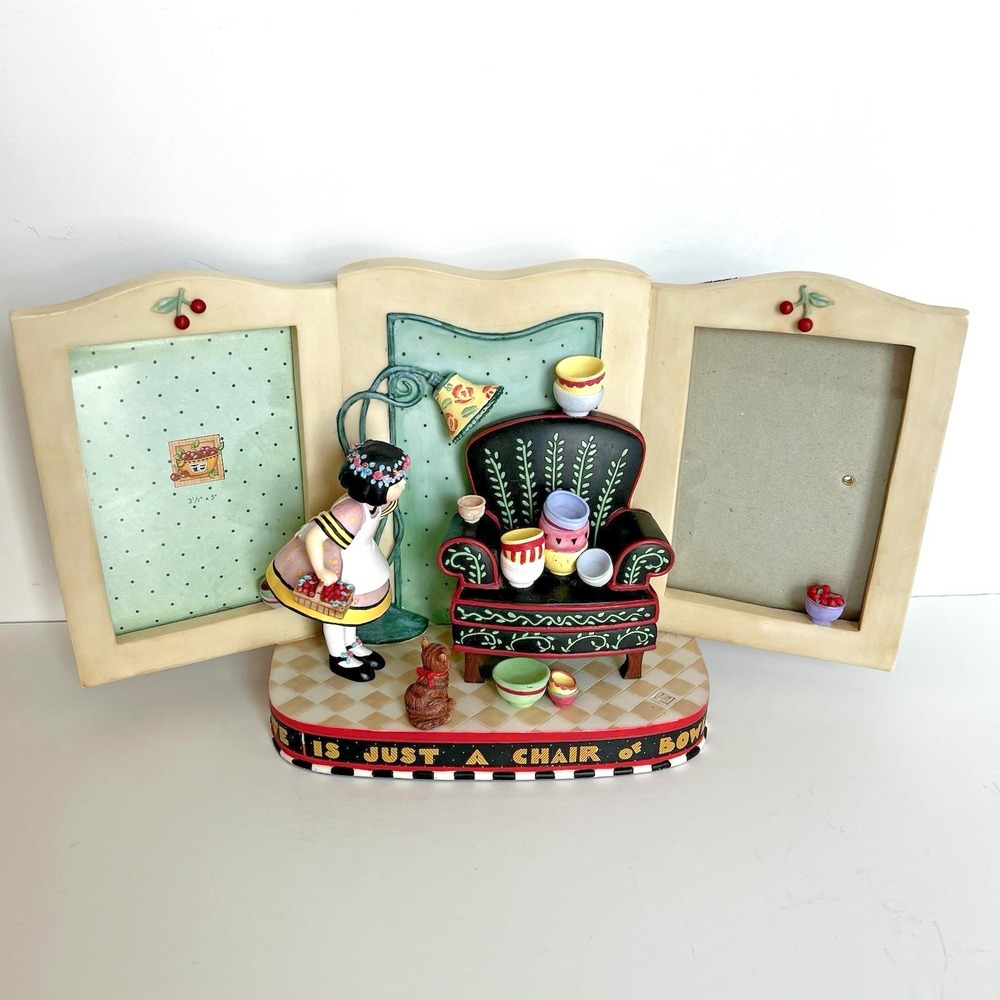 Mary Engelbreit LIFE IS JUST A CHAIR OF BOWLIES Double Picture Frame 3.5 x 5